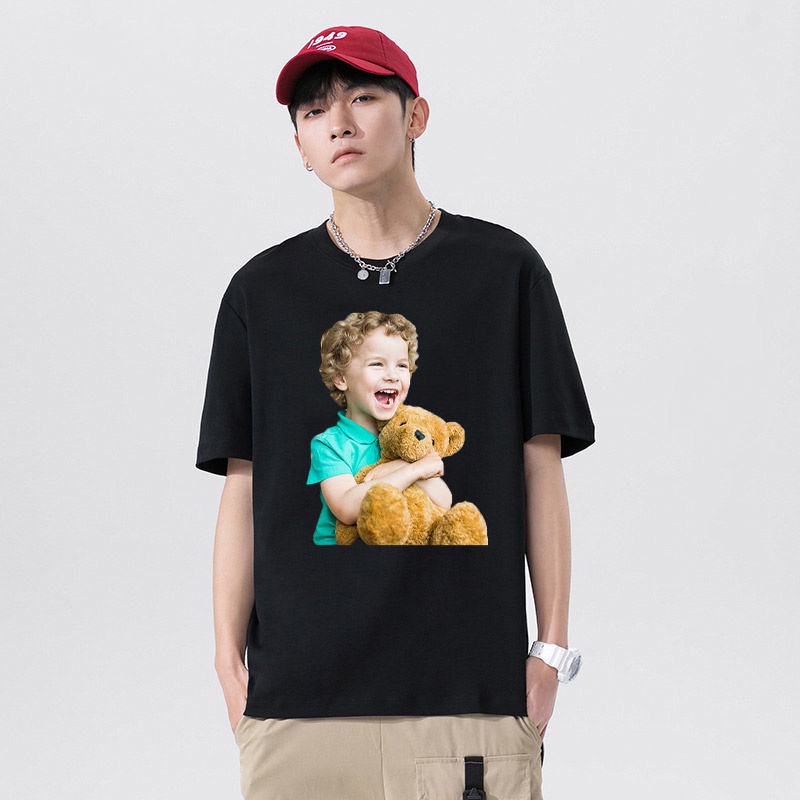 Áo Thun Tay Ngắn In Hình Bánh donut Và Gấu Phong Cách Hàn Quốc Thời Trang Mùa Hè Hàng Mới Dành Cho Bạn Nam