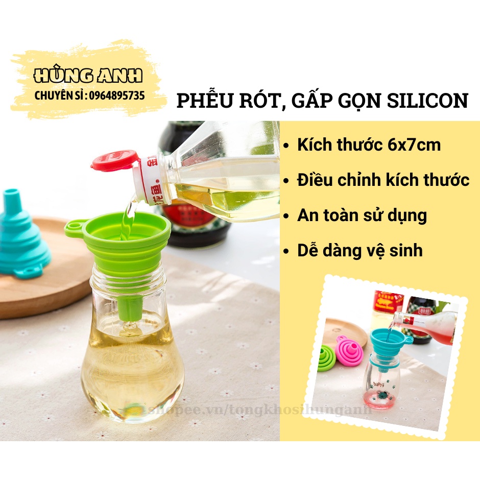 Phễu Silicon Đong Chất Lỏng, Phễu Silicon Gấp Gọn Tiện Lợi HA068