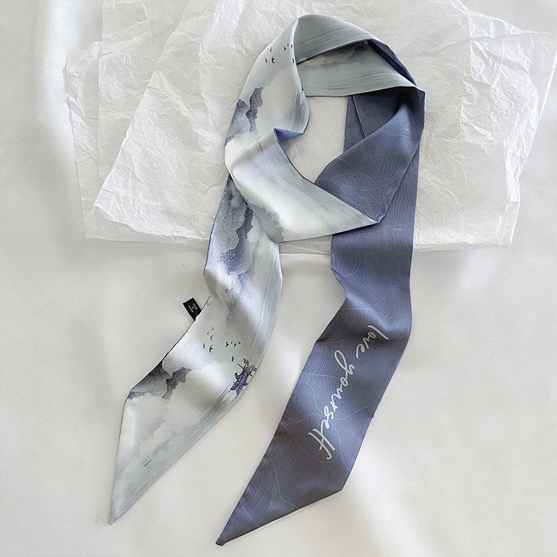 Khăn Quàng Cổ Lụa In Họa Tiết Nghệ Thuật 160cm