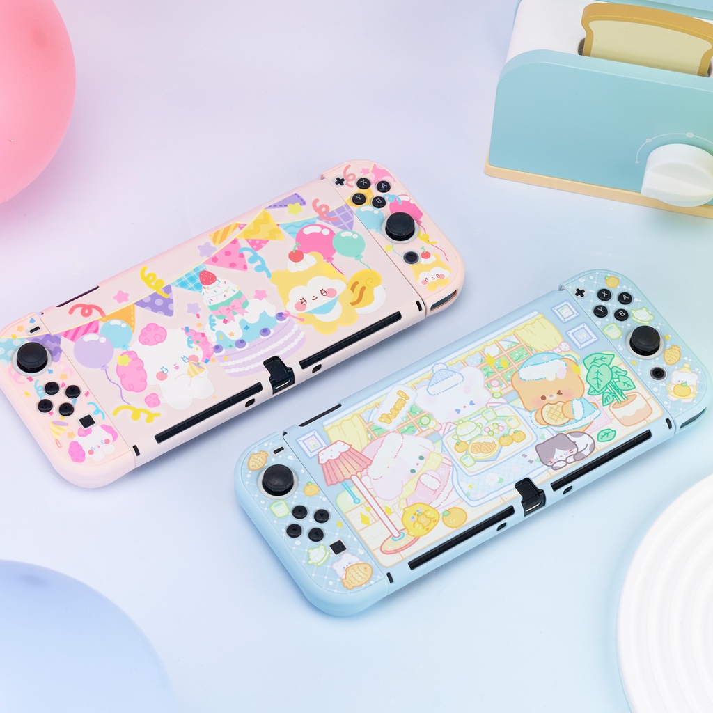 Ốp Bảo Vệ Máy Chơi Game Nintendo Switch Hình Chú Chó / Gấu Dễ Thương