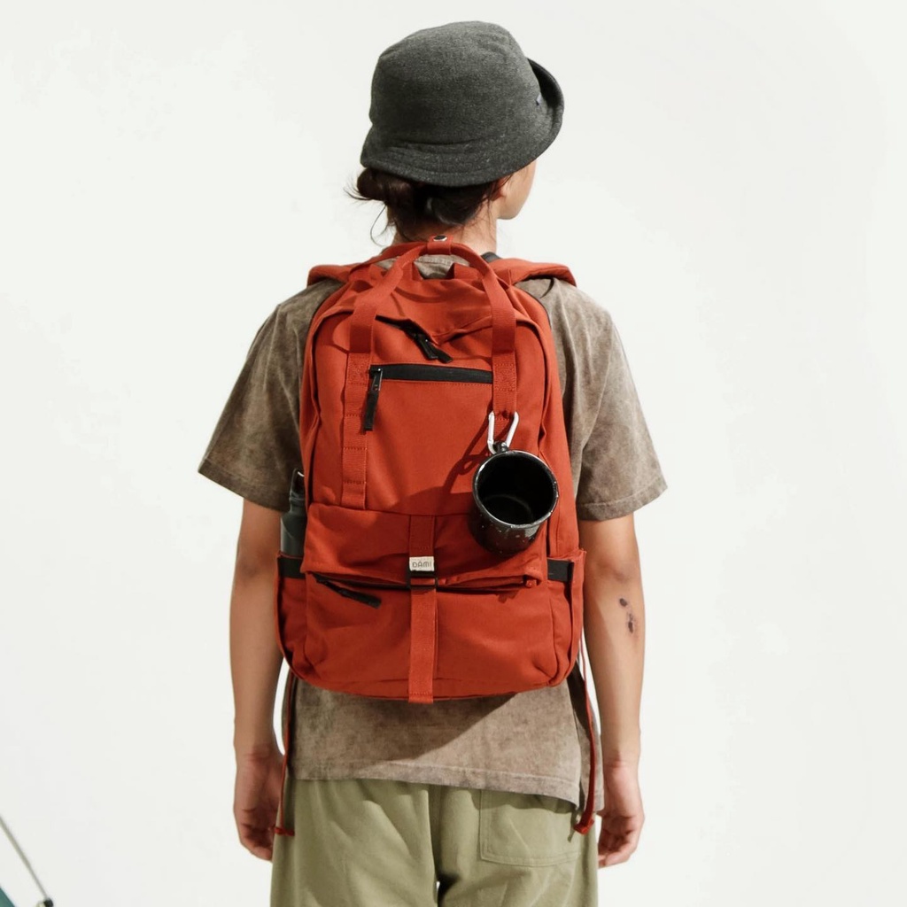 Balo ĐƠN - Backpack - đen/gạch