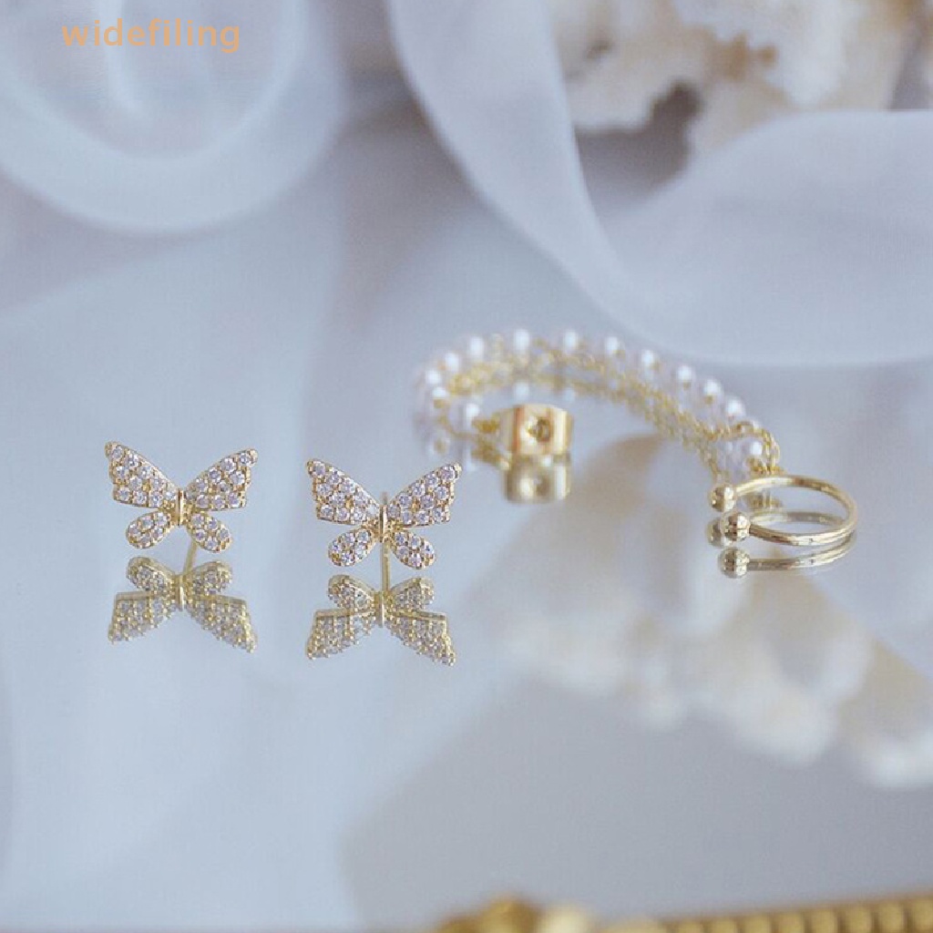 Bông Tai Dạng Kẹp Hình Bướm Tích Hợp Tua Rua Cá Tính Cho Nữ