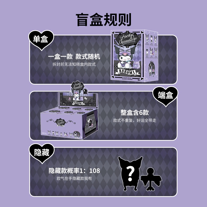 Mô Hình Kuromi Sanrio Lucky Divination Series Kuromi Dùng Trang Trí