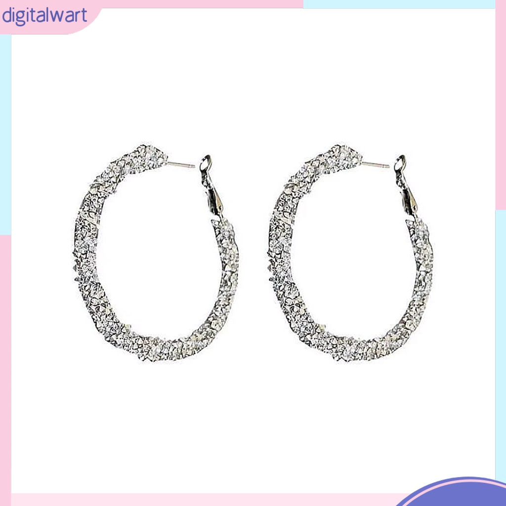 1 Đôi Bông Tai Đính Đá Lấp Lánh Thời Trang Dành Cho Nữ