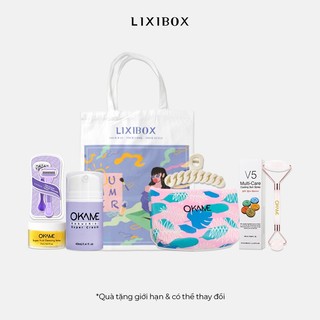 Combo 2 túi, kem dưỡng, sáp tẩy trang, dao cạo lixibox, thanh lăn, kẹp tóc, xịt chống nắng