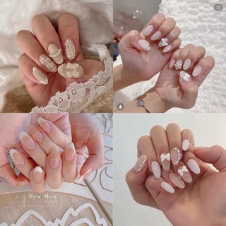 Nailbox - móng úp thiết kế - tone trắng hàn quốc nhẹ nhàng