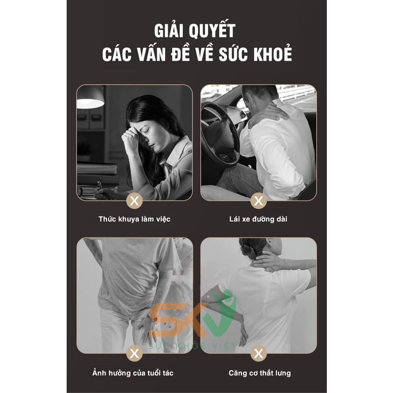 Nệm massage toàn thân SKV-JD409, chăm sóc sức khỏe, rung mát xa toàn thân, chườm nóng hồng ngoại, chất liệu da an toàn