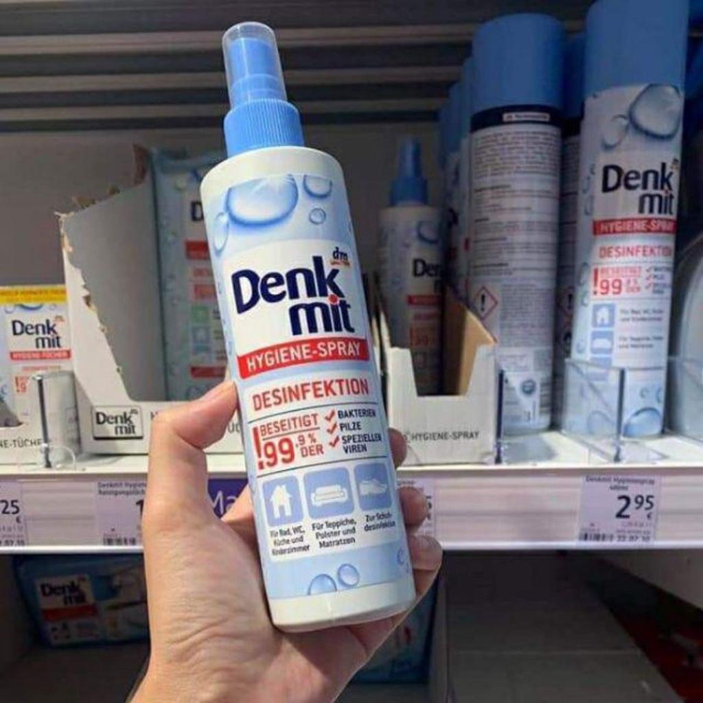 Xịt diệt khuẩn, khử trùng không khí Denkmit Đức 250ml, đánh bay nấm mốc, thơm phòng