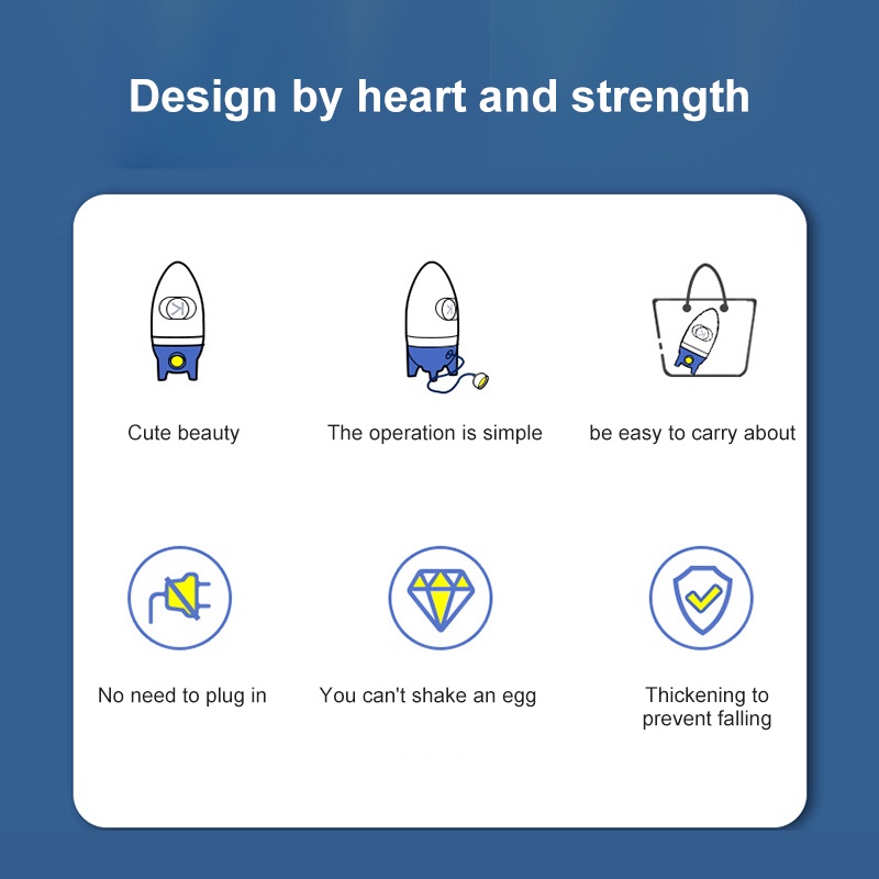 Máy đánh trứng cầm tay an toàn cho nhà bếp đánh kem Máy xay sinh tố ăn sáng lòng đỏ trứng và lòng trắng trứng cho trẻ em/trẻ sơ sinh