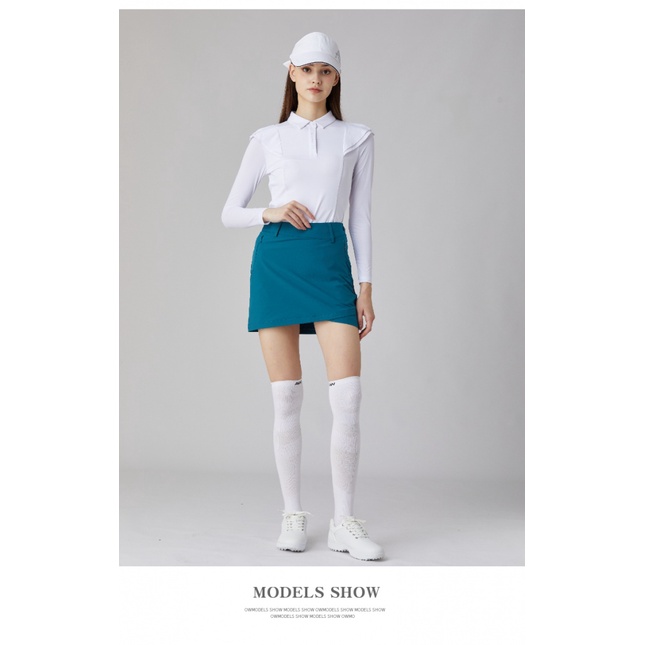 Bộ Trang Phục Đánh Golf Gồm Áo Thun Tay Dài Và Chân Váy Ngắn Vải Lụa Lạnh Chống Nắng Thời Trang Xuân Hè Cho Nữ W1J1