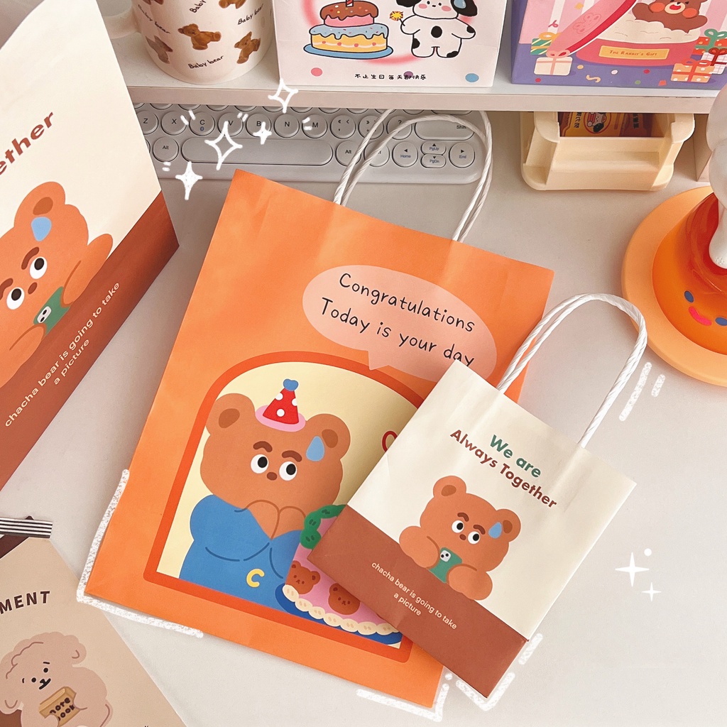 Túi giấy, túi quà sinh nhật Happy Birthday cún Mua Tất