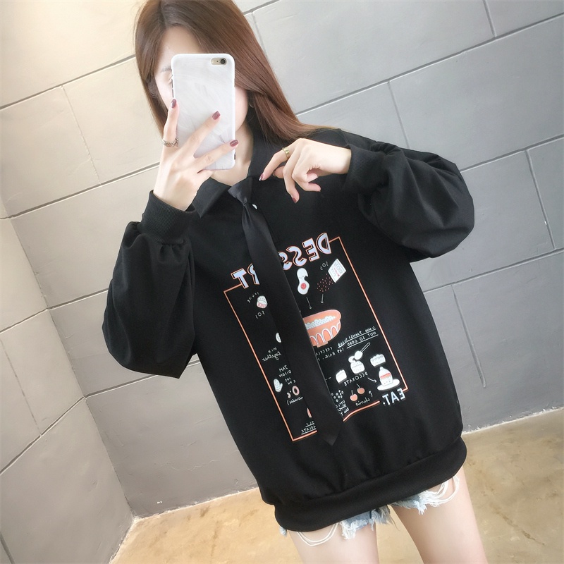 IELGY  Áo sweater Tay Dài Dáng Rộng Cỡ Lớn Thời Trang Cho Nữ