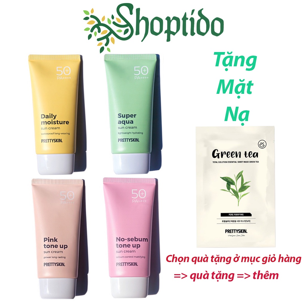 Kem chống nắng nâng tone cấp nước vật lý Pretty Skin 70ml, 50ml npp SHOPTIDO