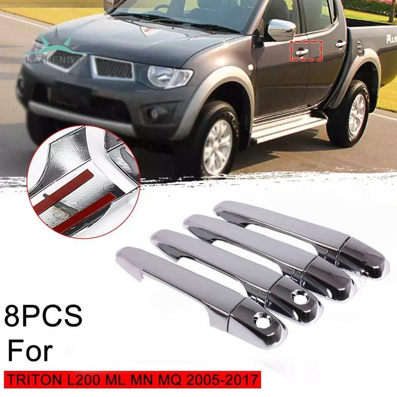 Set 8 Ốp Bọc Tay Nắm Cửa Mạ Crom Cho Mitsubishi L200 Triton Pickup 2006-2014