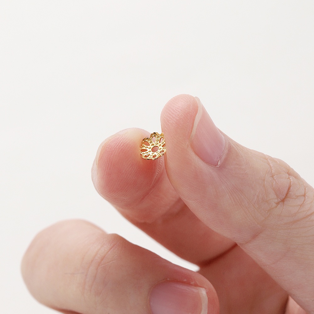 St.kunkka Set 50 Hạt Xỏ Lỗ 6-8mm18k Màu Vàng Dùng Để Làm Vòng Đeo Tay