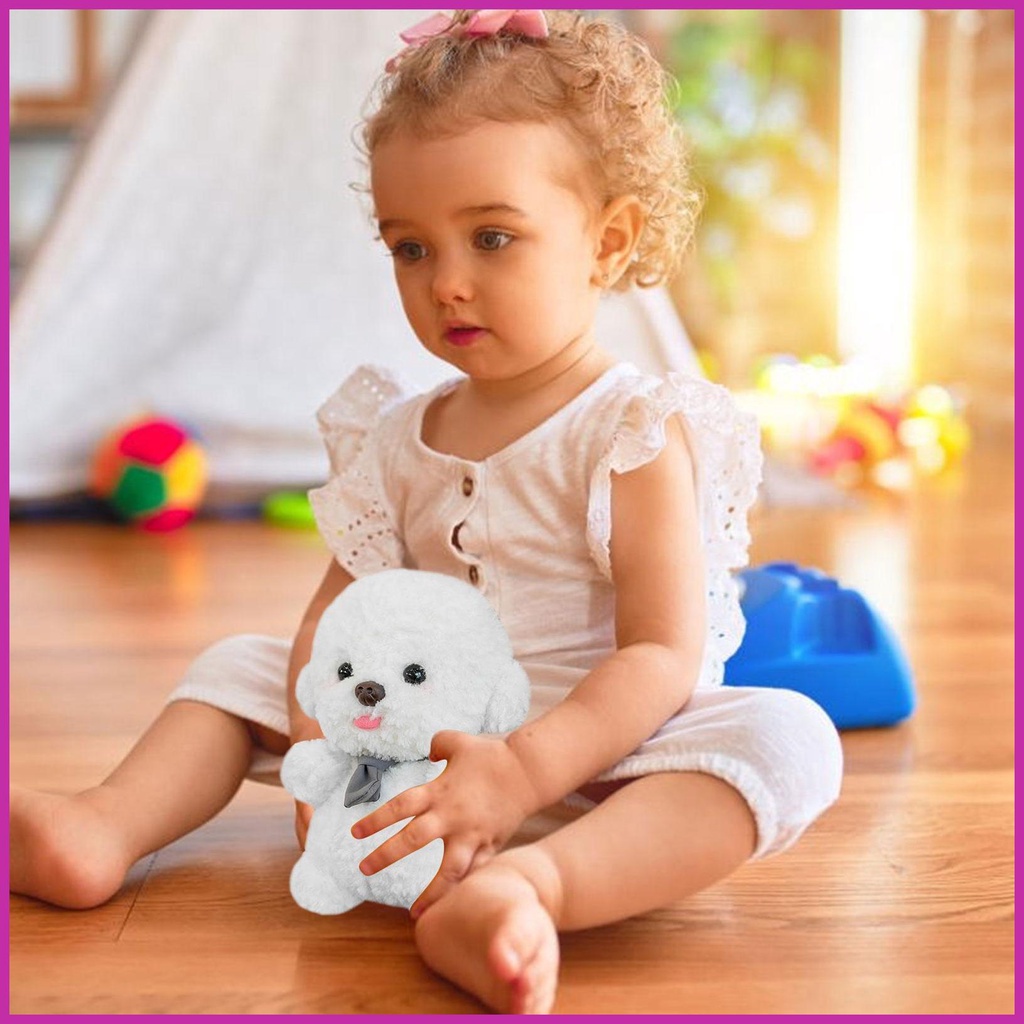 Đồ chơi nhồi bông Hình Chú Chó Bichon Frise Mềm Mại Thoải Mái