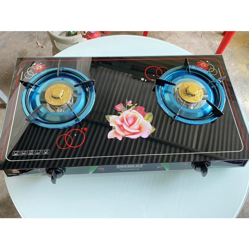 Bếp Gas Dương TD-703 tặng 1.5M dây gas kèm 2 cổ dê  Mặt Kính Cường Lực Cao Cấp