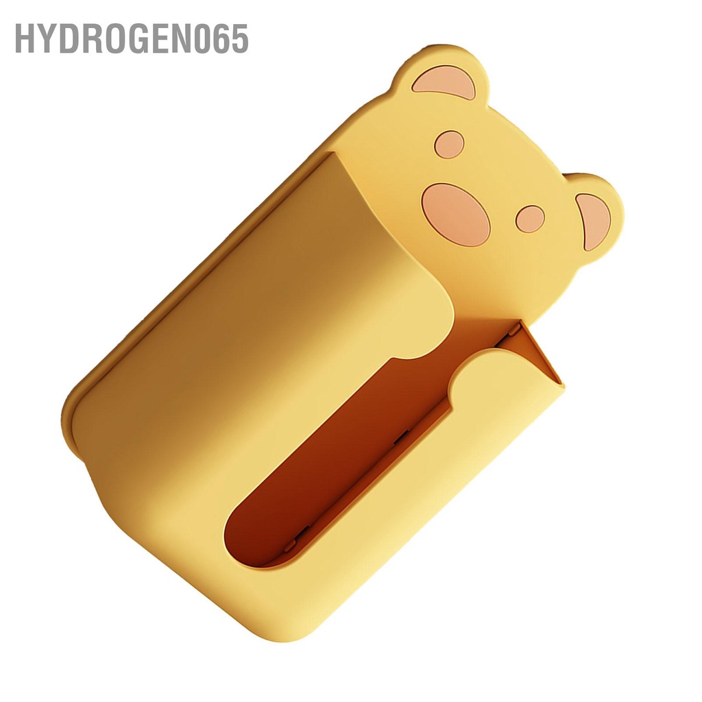 Hydrogen065 Hộp đựng khăn giấy treo tường bằng nhựa họa tiết gấu dễ thương miễn phí cho phòng tắm gia đình