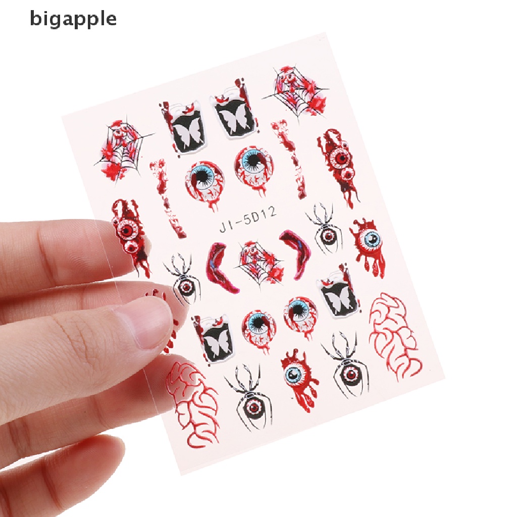 1 Miếng Dán Trang Trí Móng Tay Hình Mặt Nạ Môi Kinh Dị 5D