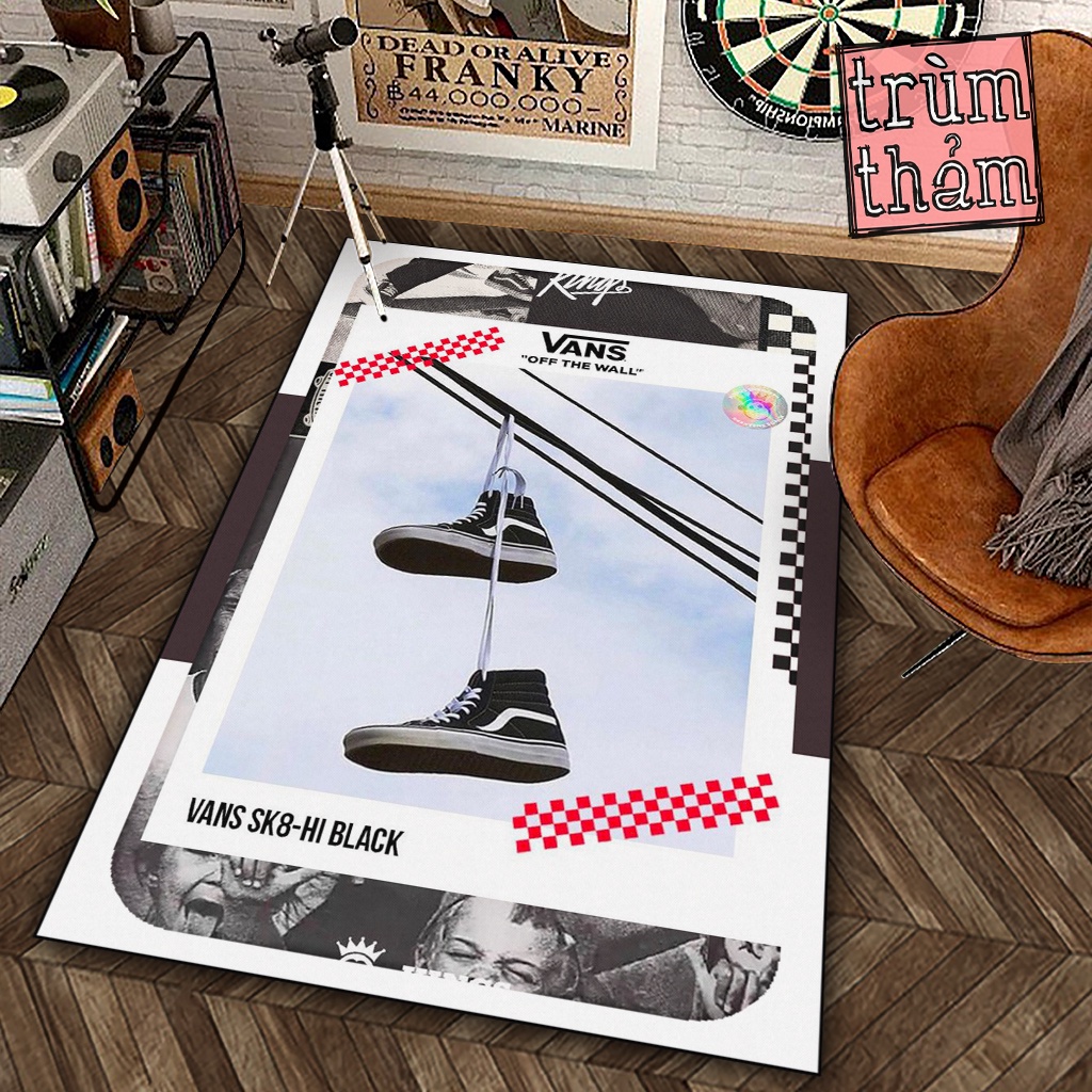 Thảm Trang Trí Jmcase Vans Off The Wall Sneaker Giày Thể Thao Vintage X Decor Phòng Ngủ Phòng Khách Văn Phòng