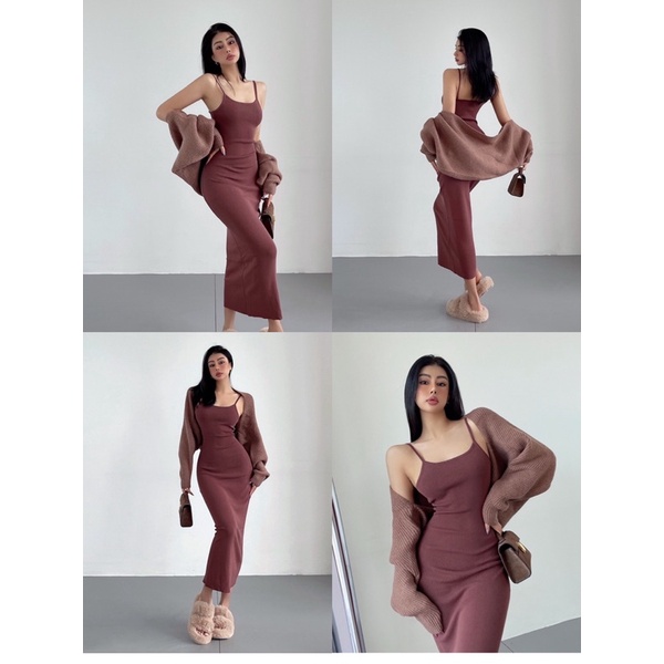 [HÀNG ĐẶT TRƯỚC] Đầm maxi dệt kim #402