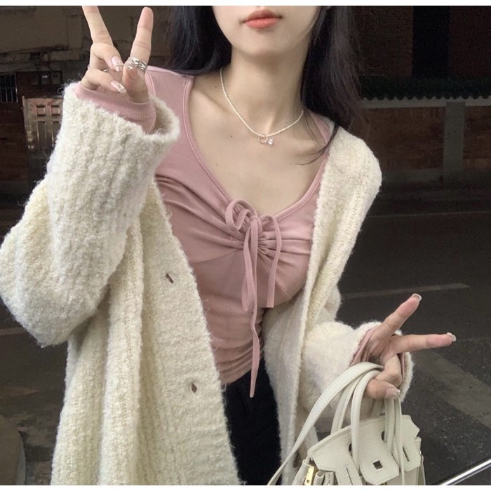 Áo Thun Tay Dài Cổ Chữ V Xuân Thu