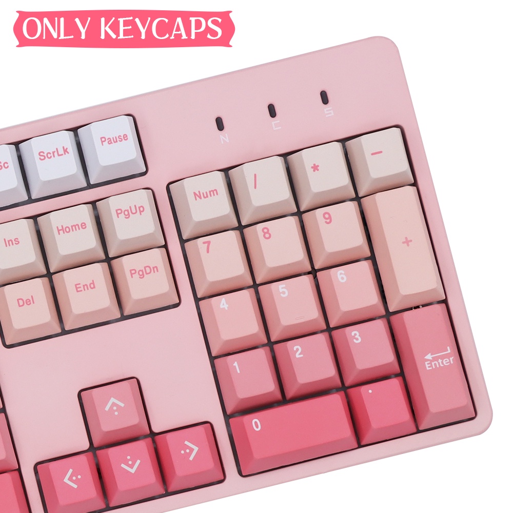 Pink Bana Sakura Gradient Keycaps Cherry Profile PBT For MK61 64 68 75 84 87 98 100 104 108 Mechanical keyboards