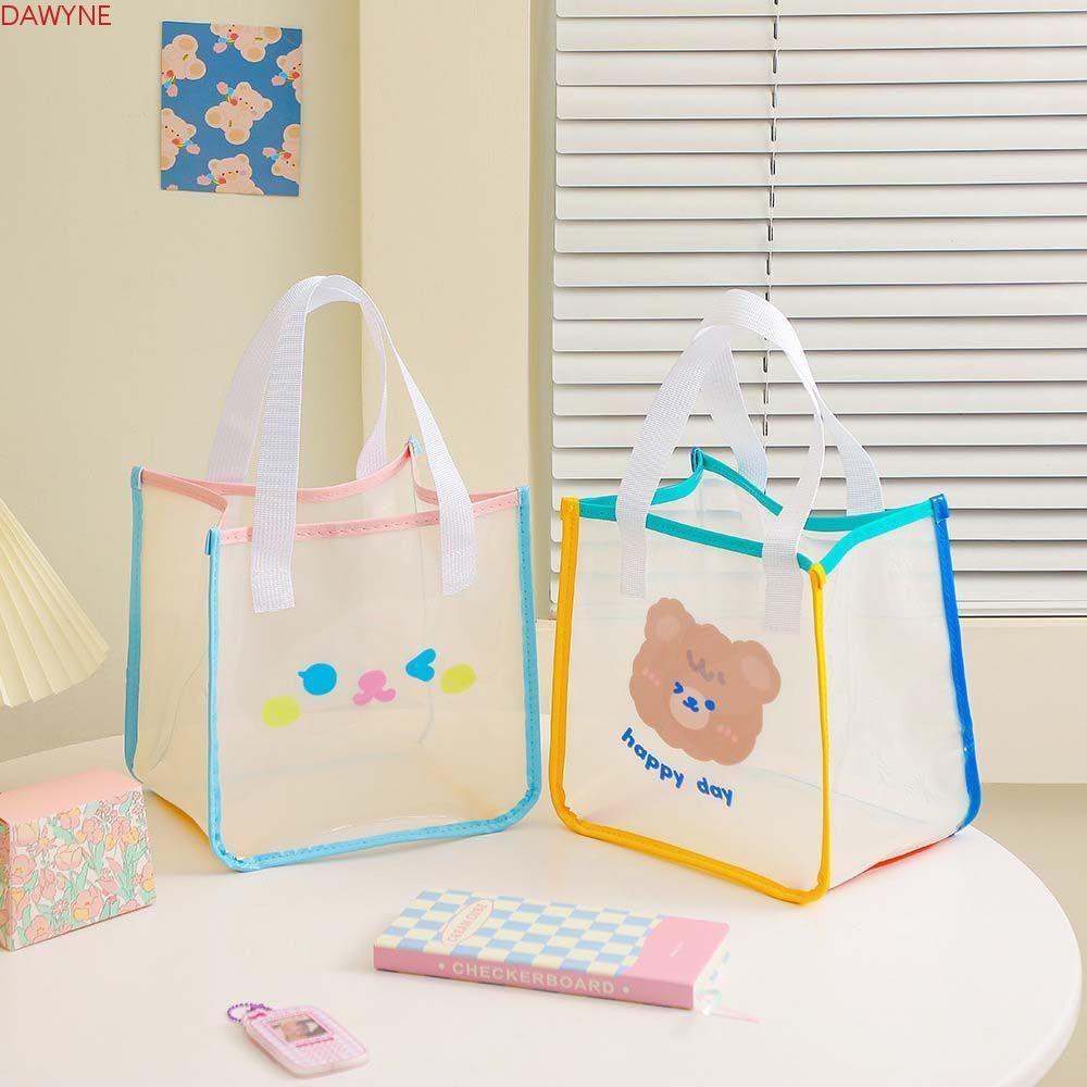Túi Xách Nhựa Dẻo Trong Suốt Cỡ Lớn In Họa Tiết Hoạt Hình Dễ Thương Thời Trang Đi Biển Cho Nữ
