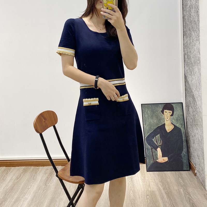 JGVD Sandro 2022 summer new knitted dress socialite temperament dress niche original summer Women