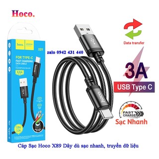 Cáp hoco x89 type c dây dù sạc nhanh 3a dài 1m
