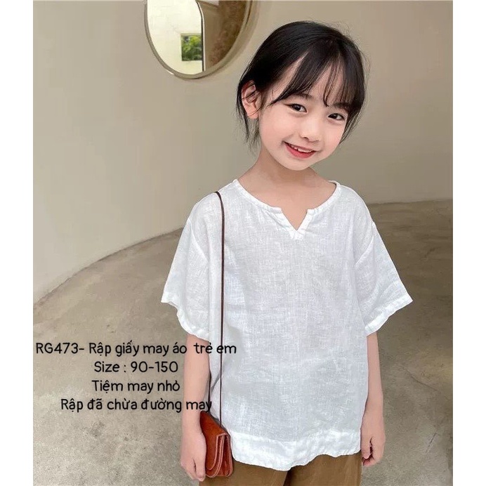 RG473_Rập giấy may áo cổ V trẻ em