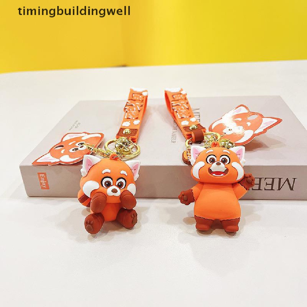 DISNEY 1 Móc Khóa Hình Gấu Trúc Đỏ Hoạt Hình Bằng PVC
