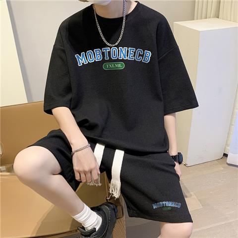 Set Áo Thun Ngắn Tay Form Rộng Và Quần Short Thể Thao Thời Trang Mùa Hè Cho Nam