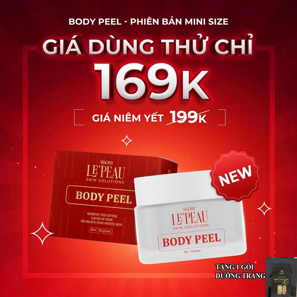 Kem Peel Body LePeau, Peel Body, Trắng Da Mờ Thâm, Peel Nách, Đầu Gối