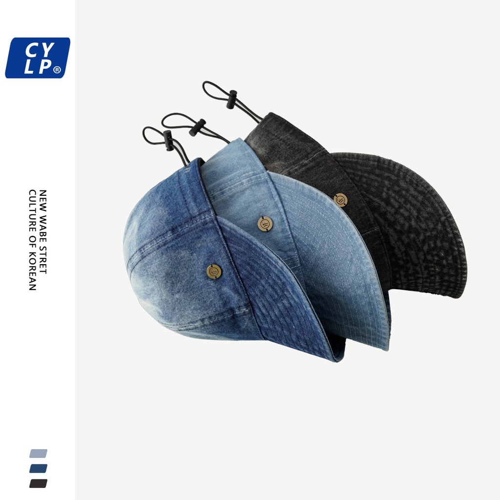 Nón Denim Rộng Vành Màu Nhuộm Phong Cách Nhật Bản Thời Trang Xuân Hè Cho Nữ