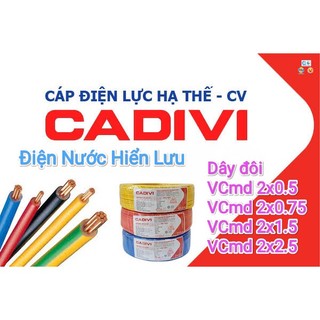 Giá lẻ 1 mét - dây điện cadivi, dây điện đôi cadivi vcmd các size - bảo hành chính hãng