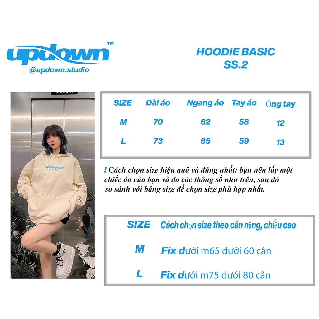 Áo Hoodie cơ bản SS2 - UPDOWN chất liệu dày dặn from rộng Oversize thêu sắc nét Nam/Nữ | BigBuy360 - bigbuy360.vn