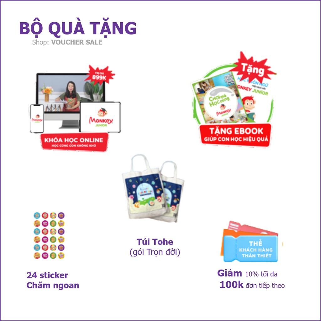 Vmonkey - Toàn quốc [E-voucher]- Voucher Mã học phần mềm đọc tiếng Việt (1 năm, Trọn đời)