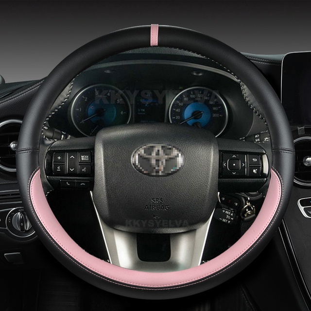 Bọc Vô Lăng Bằng Da Sợi Nhỏ Cho Xe Hơi Toyota Fortuner 2016-2019 2021 Hilux 2015-2019 2020 2022