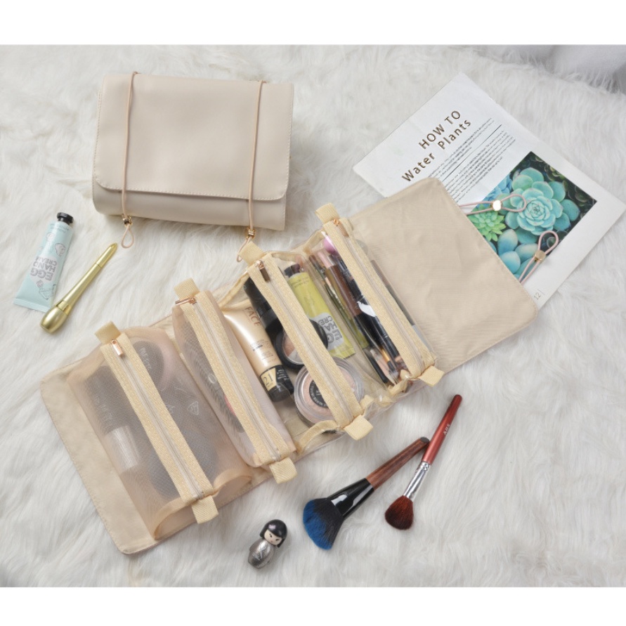 Túi Lưới Đựng Mỹ Phẩm Bằng Da PU Dày Bốn Trong Một Có Thể Tháo Rời