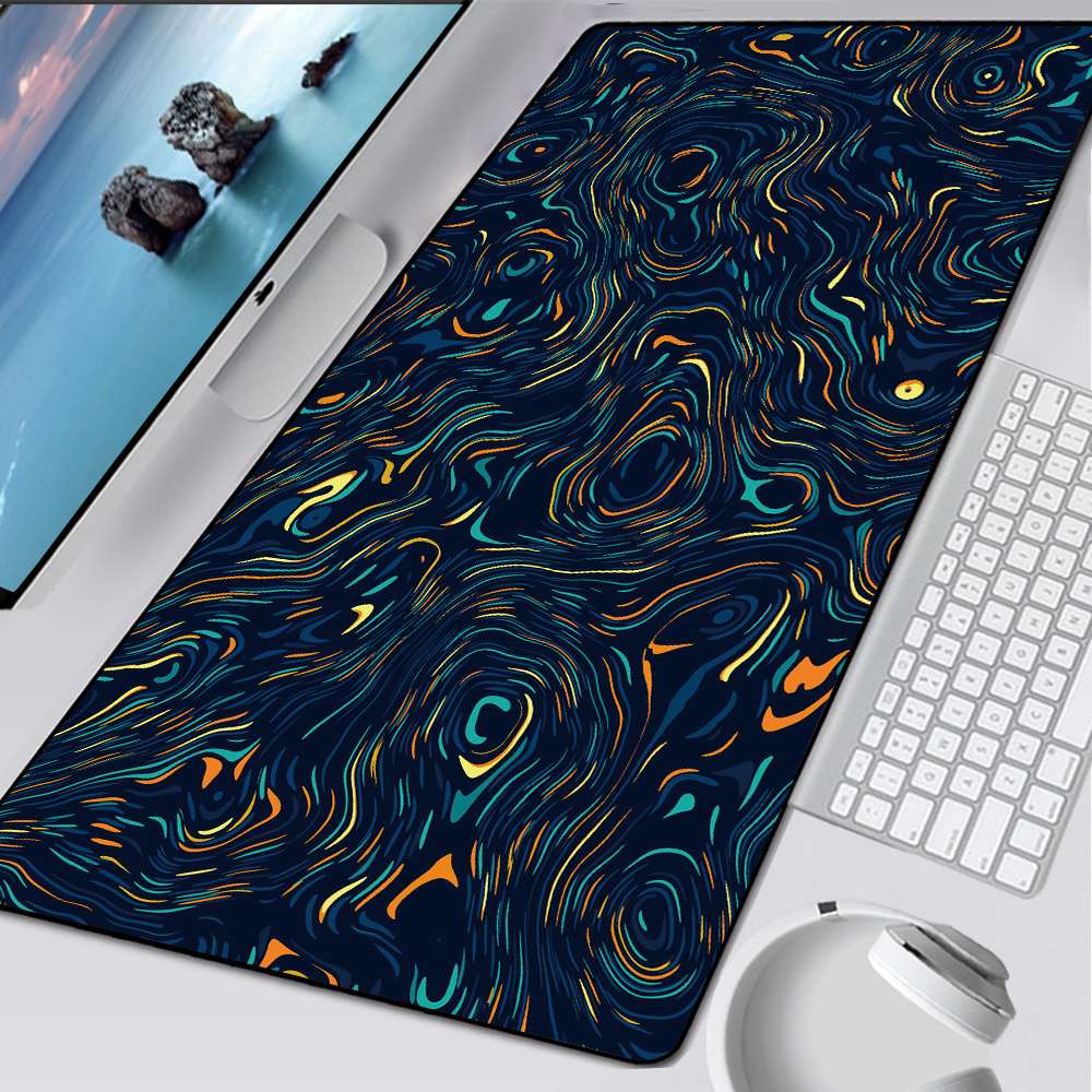 Bản đồ địa hình lớn Nghệ thuật Mousepad 80X30 Tấm bảo vệ bàn trên bàn Thảm máy tính Bản đồ sóng XXL 