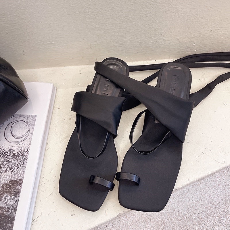 Sandal cao gót thời trang nữ mùa hè phong cách thắt nơ buộc