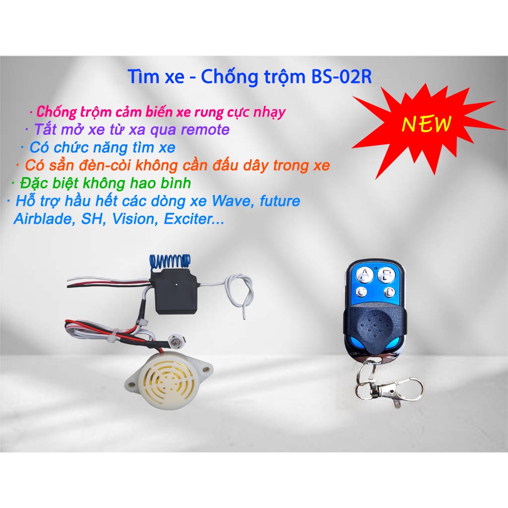 Bộ tìm xe máy - Chống trộm tắt mở xe từ xa