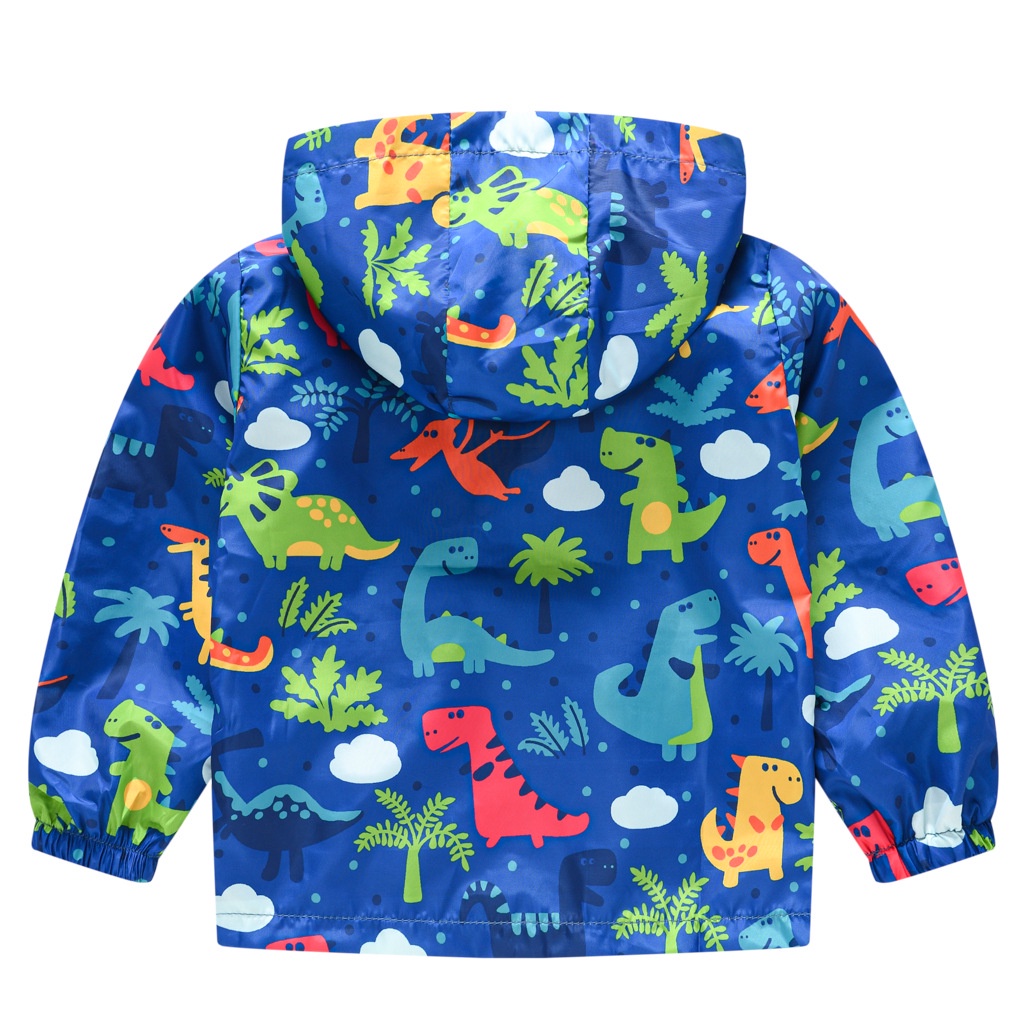 Áo khoác LUCKYCANDY chống gió có mũ trùm đầu in họa tiết hoạt hình đáng yêu dành cho bé 2-7 tuổi