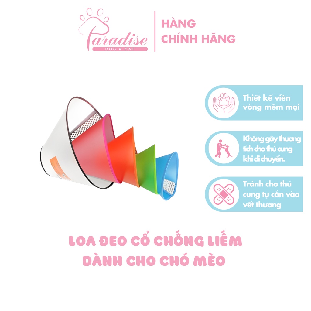 Loa Đeo Cổ Chống Liếm Cho Chó Mèo Chất Liệu Nhựa Cao Cấp Bán Trong Suốt Dễ Quan Sát Đủ Size - Paradise Dog&Cat