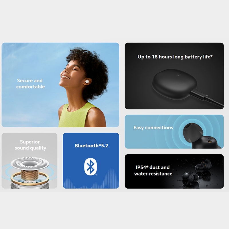 Tai Nghe Bluetooth 5.2 TWS Phiên Bản Toàn Cầu Cho Xiaomi Redmi buds 3 Lite youth