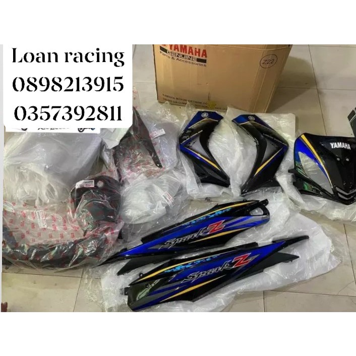Dàn áo, VỎ NHỰA exciter 2010 full nhựa màu 12 món, nhựa nhám 6 món luôn tem Spark hàng zin chính hãng Yamaha