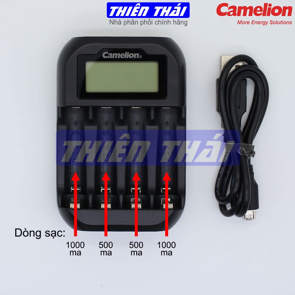 Bộ sạc Camelion BC-1046,kèm pin AA2700mAh,AA2500mAh,AAA1100mAh,Máy sạc nhanh,tự ngắt