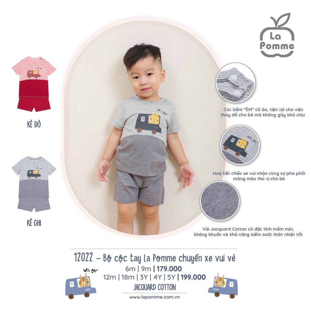 La Pomme - Bộ cộc bé trai Lapomme BST 2023 nhiều mẫu cho bé từ 6m-5y