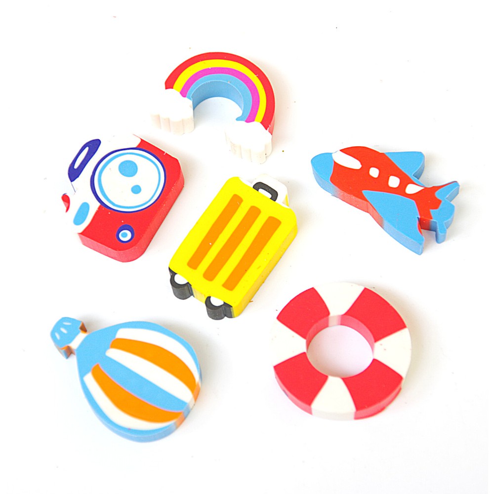 Combo 6 cục tẩy theo các chủ đề khác nhau siêu cute, Gôm tẩy đáng yêu, tẩy bút chì đáng yêu